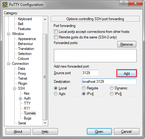 putty-portforwarding